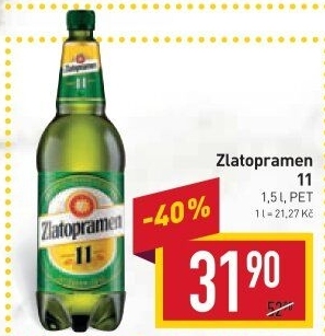 Pivo světlý ležák 11° Zlatopramen