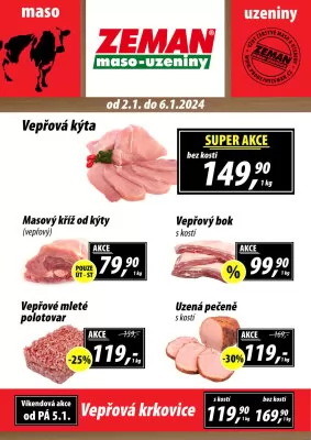 akční leták ZEMAN maso - uzeniny 2.1.2023-6.1.2023