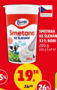 Smetana ke šlehání Boni 31%