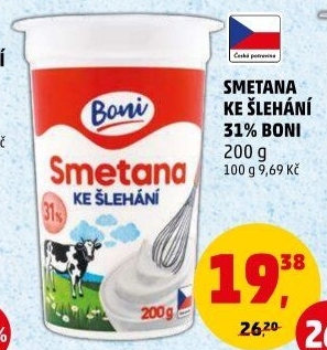 Smetana ke šlehání Boni 31%