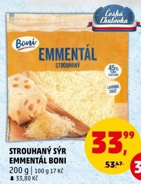 Sýr Ementál strouhaný Boni