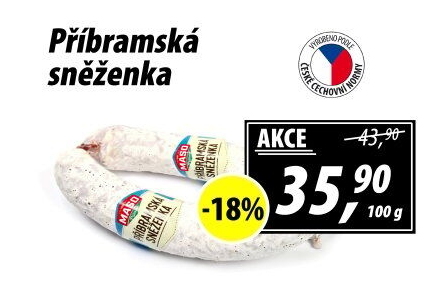 Klobása Příbramská sněženka Maso Příbram