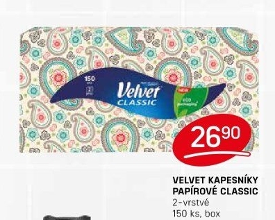 Papírové kapesníčky 2vrstvé Velvet - box