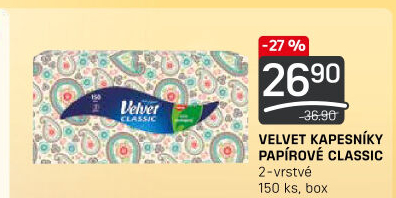 Papírové kapesníčky 2vrstvé Velvet - box