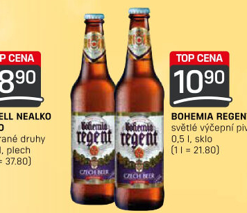 Pivo světlé výčepní 10° Bohemia Regent