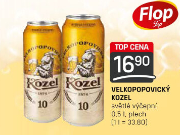 Pivo světlé výčepní 10°Velkopopovický Kozel