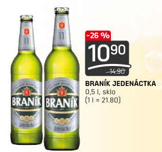 Pivo světlý ležák 11° Jedenáctka Braník