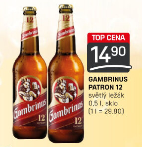 Pivo světlý ležák 12° Patron Gambrinus