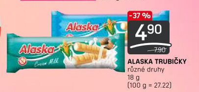 Trubičky bez lepku Alaska