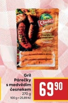 Grilovací párečky s medvědím česnekem Beskydské uzeniny Chodura