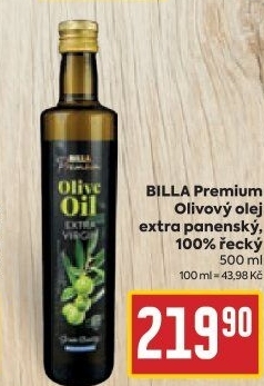 Olivový olej extra panenský Premium Billa