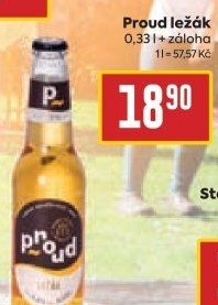 Pivo světlý ležák Proud
