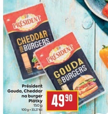 Sýr Gouda na burger Président
