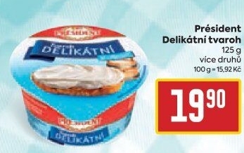 Tvarohové pomazánky Delikátní Président