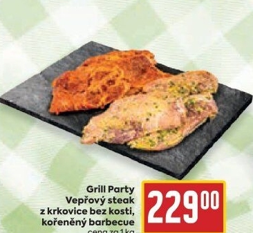 Vepřový steak z krkovice bez kosti marinovaný Grill Party