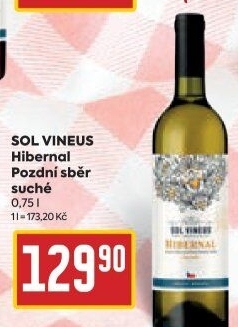 Víno Hibernal Sol Vineus - pozdní sběr