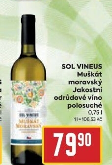 Víno Muškát moravský Sol Vineus