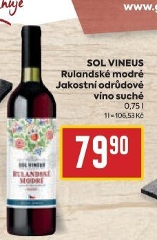 Víno Rulandské modré Sol Vineus