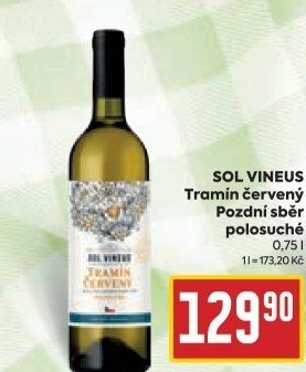 Víno Tramín červený Sol Vineus - pozdní sběr