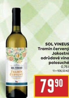 Víno Tramín červený Sol Vineus
