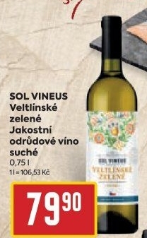 Víno Veltlínské zelené Sol Vineus