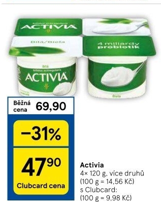 Bílý jogurt Activia Danone