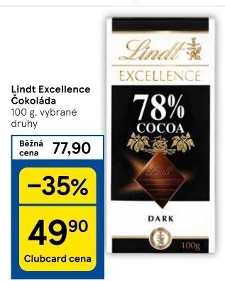 Čokoláda Excellence Lindt