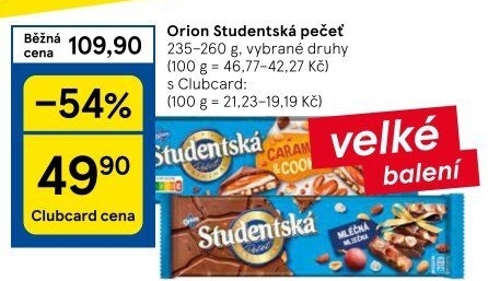 Čokoláda Studentská pečeť Orion
