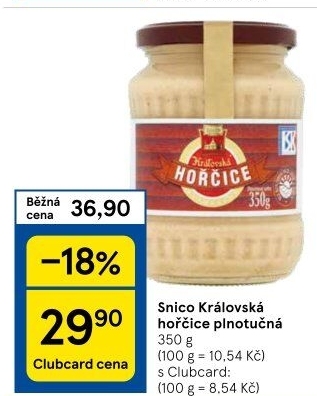 Hořčice Královská plnotučná Snico