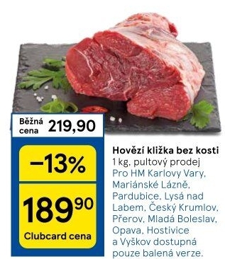 Hovězí přední bez kosti - kližka