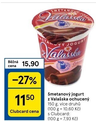Jogurt smetanový ochucený z Valašska Mlékárna Valašské Meziříčí