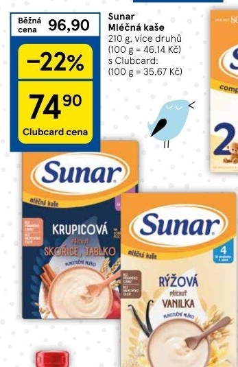 Kaše mléčná Sunar