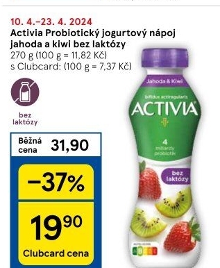 Nápoj bez laktózy Activia Danone