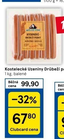 Párky drůbeží Kostelecké uzeniny