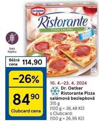 Pizza mražená bez lepku Ristorante Dr. Oetker
