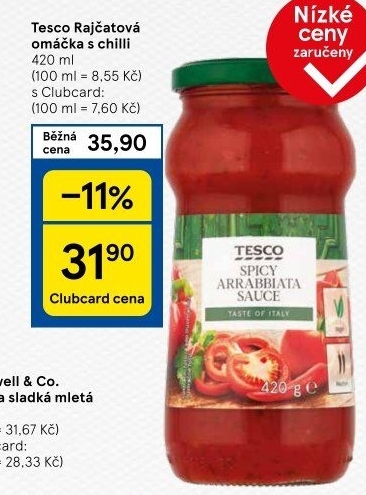 Rajčatová omáčka Tesco