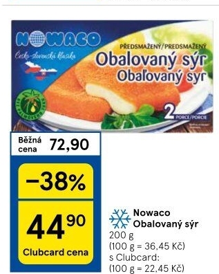 Sýr obalovaný mražený Nowaco