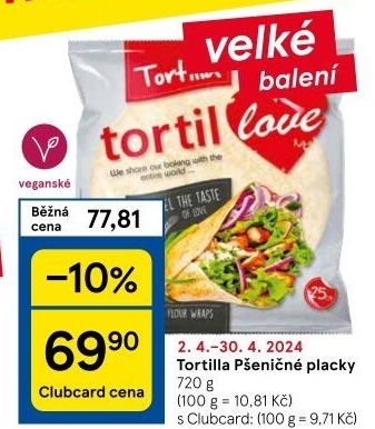Tortilla pšeničná TortilLOVE