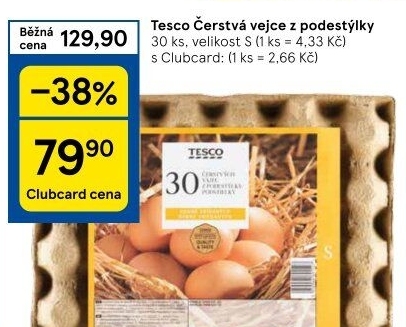 Vejce z podestýlky S Tesco