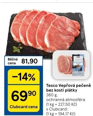 Vepřová pečeně bez kosti Tesco