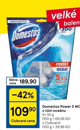 WC blok tuhý Power 5 Domestos
