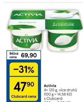 Bílý jogurt Activia Danone
