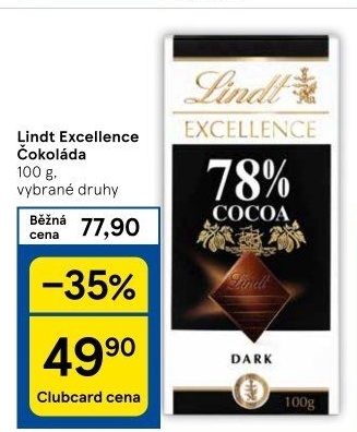 Čokoláda Excellence Lindt