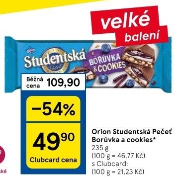 Čokoláda Studentská pečeť Orion