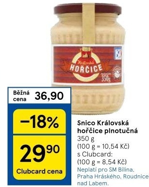 Hořčice Královská plnotučná Snico