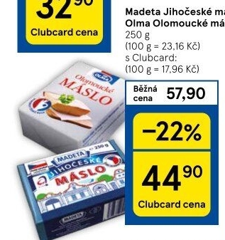 Máslo Jihočeské Madeta