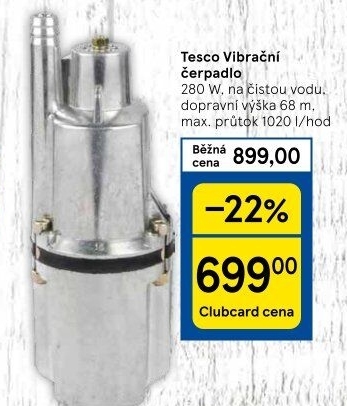 Ponorné čerpadlo vibrační Tesco