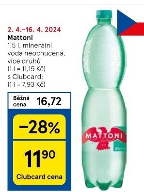 Přírodní voda Mattoni