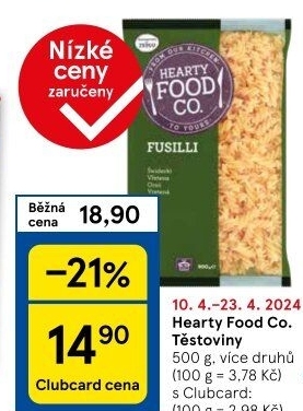 Těstoviny Hearty Food Co Tesco