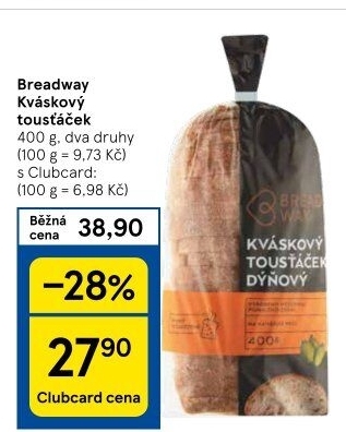 Toustový chléb kváskový Breadway
